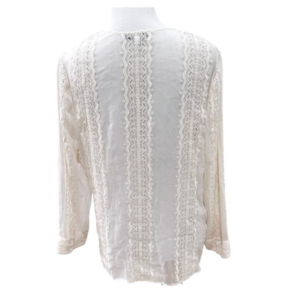 Elizabeth and James Revolve Riley Blouse 100% Silk Lace Sheer Size Large - Picture 3 of 9